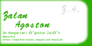 zalan agoston business card